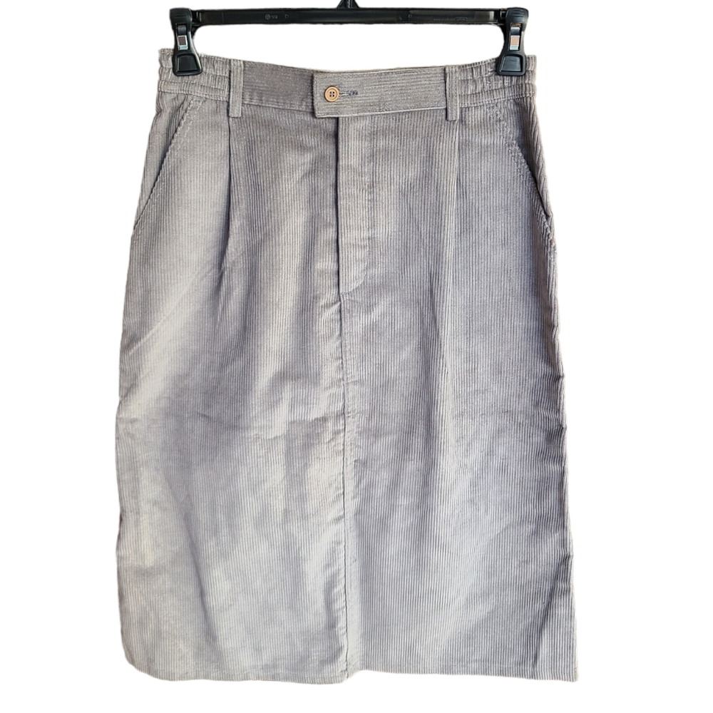 L. L. Bean Corduroy Skirt grey vintage